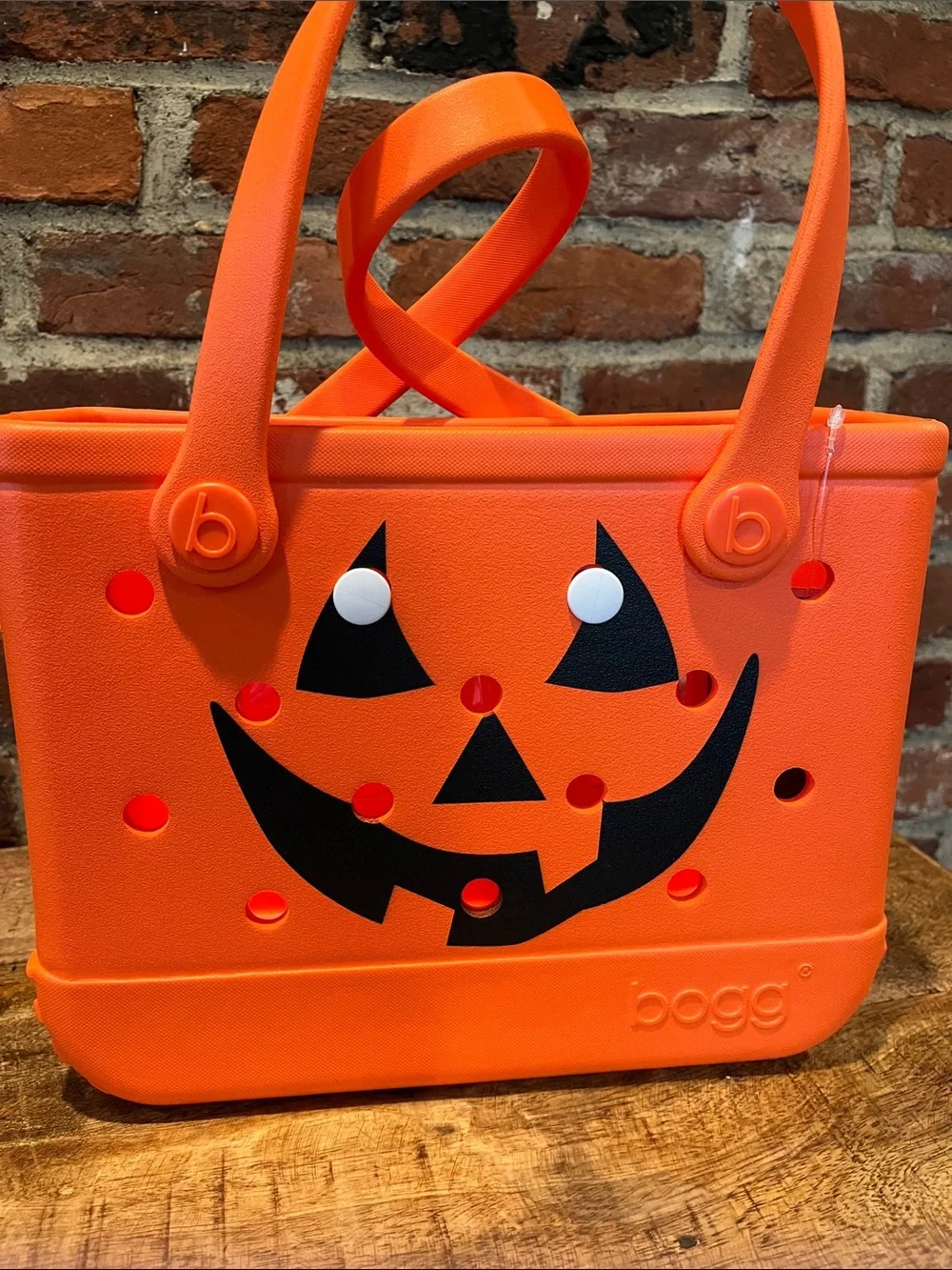 Bogg bitty bag Orange Halloween Jack-O'-Lantern Tote
